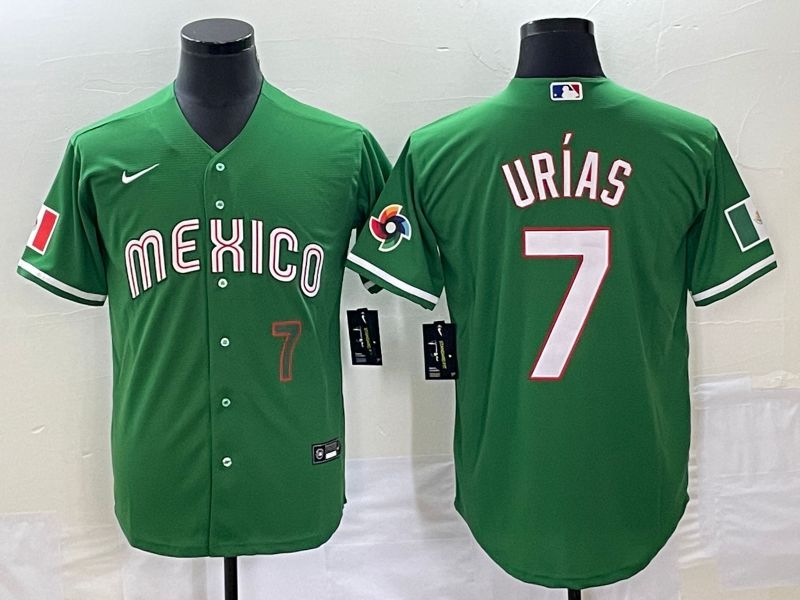 Men 2025 World Cup Mexico #7 Urias Green Nike MLB Jersey style 31813